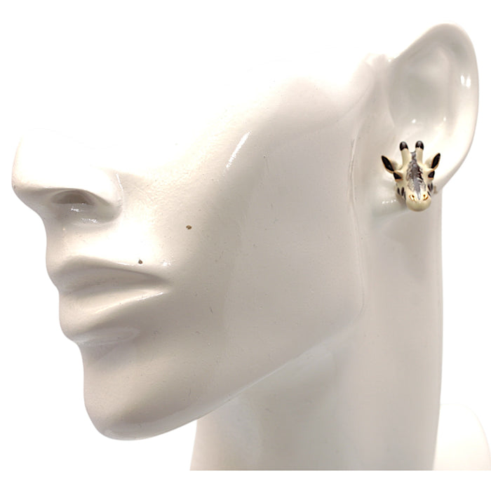 Micro Enameled Giraffe Earrings