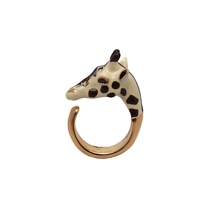 Micro Enameled giraffe Ring