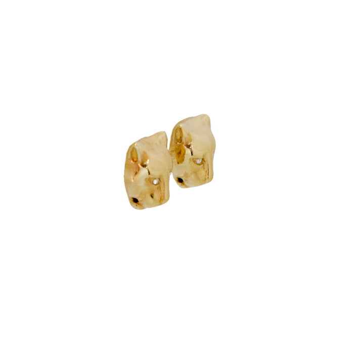 Micro Gold Finish Panther Earrings