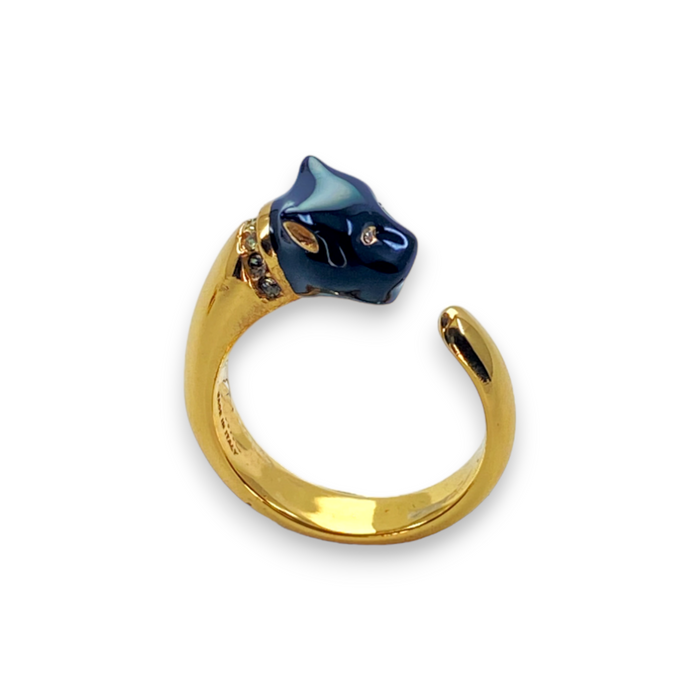 Micro Panther Ring With Black Head