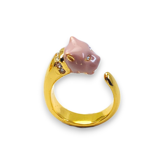 Micro Panther Ring With Nude Color Head