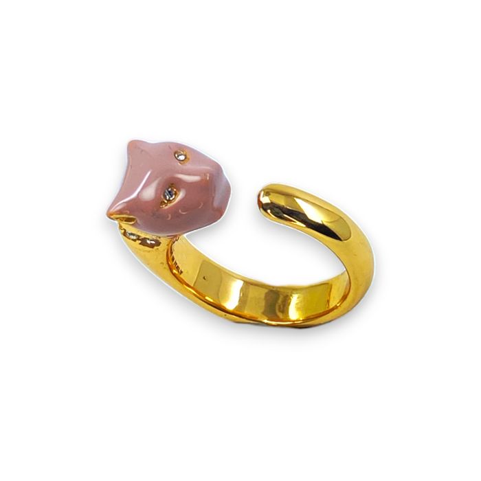 Micro Panther Ring With Nude Color Head