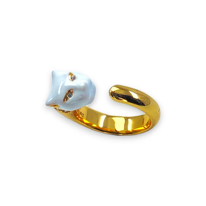 Micro Panther Ring With White Head