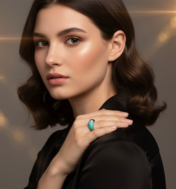 Micro Parrot Ring Blue