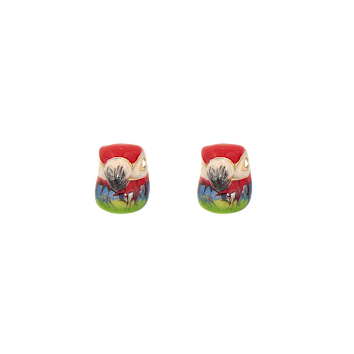 Micro Red Parrot Earrings