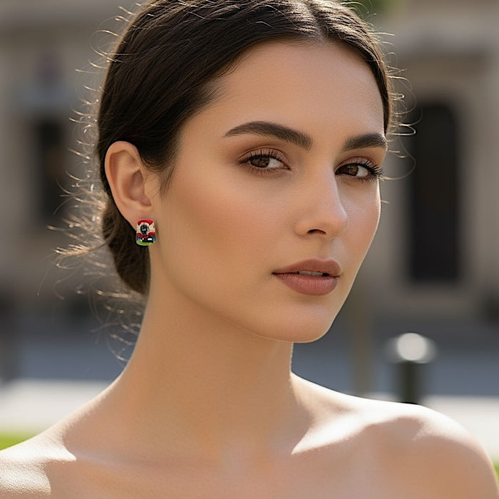Micro Red Parrot Earrings