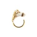 Micro White Enamel Horse Ring