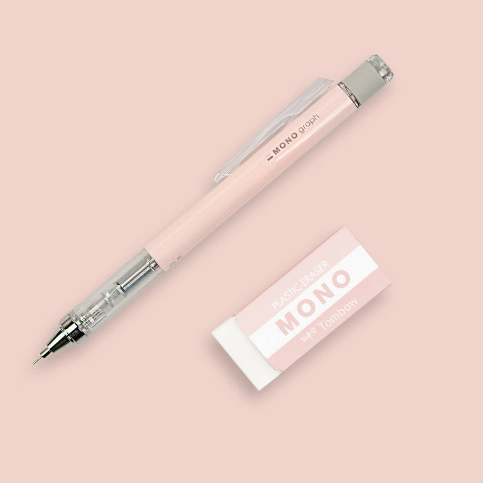 MONO Graph Mechanical Pencil + Eraser Set: Mint Green