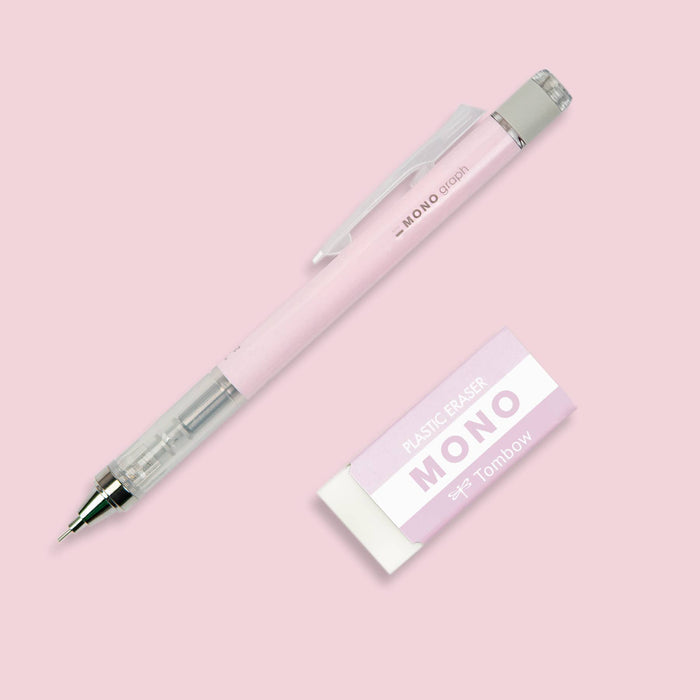 MONO Graph Mechanical Pencil + Eraser Set: Mint Green