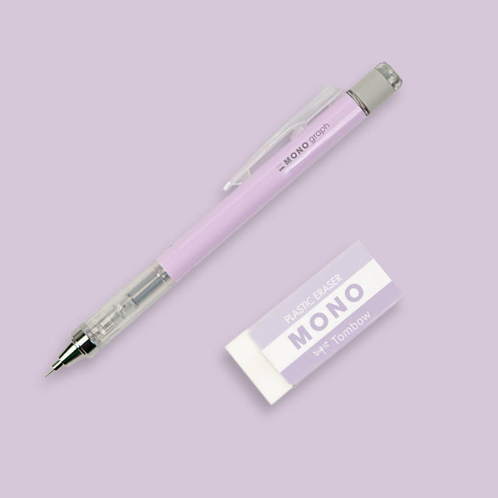 MONO Graph Mechanical Pencil + Eraser Set: Mint Green