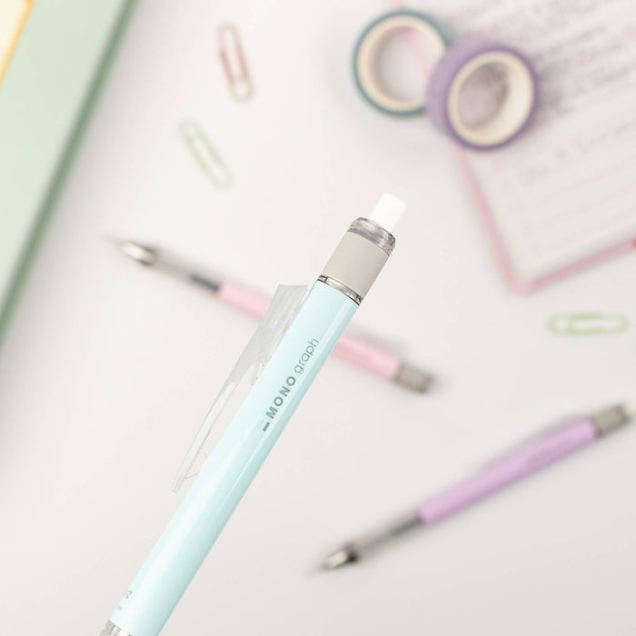 MONO Graph Mechanical Pencil + Eraser Set: Mint Green