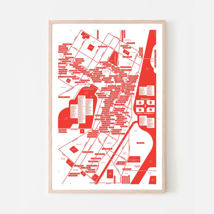 MONTRÉAL MUSIC VENUES, 24" X 36" — by Raymond Biesinger