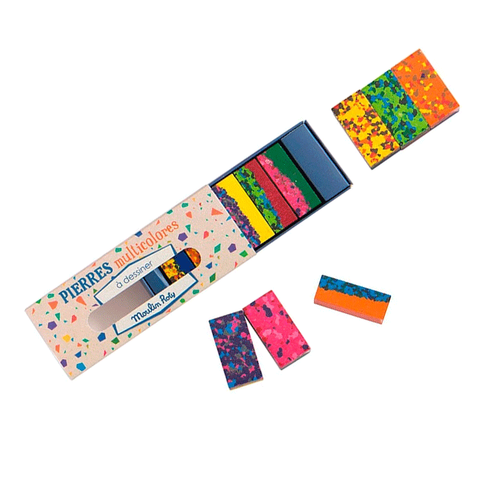 MULTI-COLOURED COLOURING WAX BLOCKS (set of 6) — by Moulin Roty