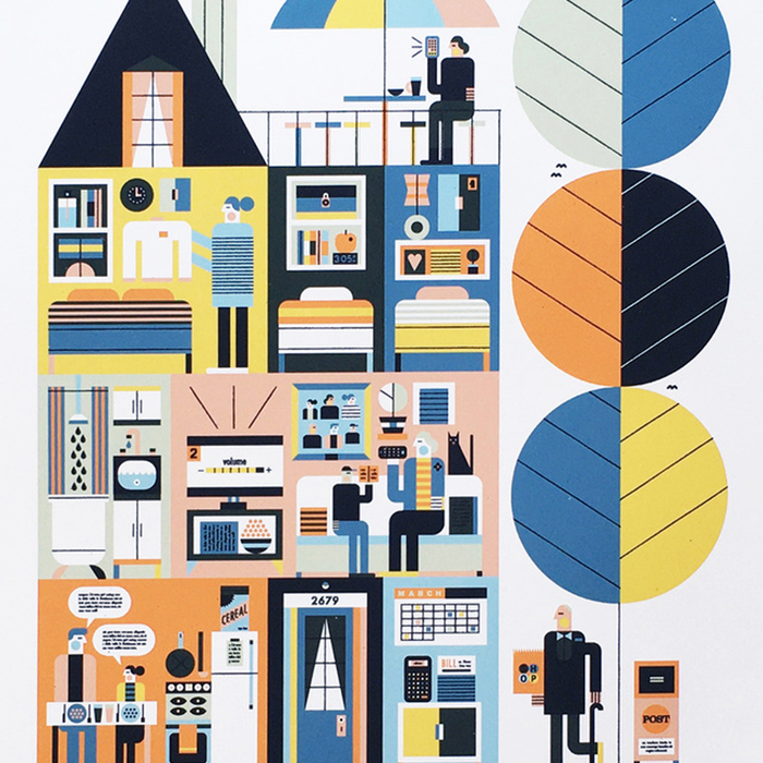 MULTIGENERATIONAL LIVING, 18" X 24" — by Raymond Biesinger