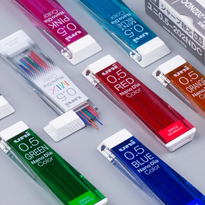 NANO DIA 0.5 mm LEAD REFILLS - MULTIPLE COLORS — by Uni