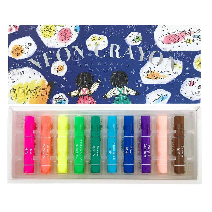 NEON CRAYON (10 COLORS) — by Kokuyo