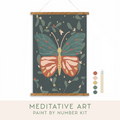 Night Butterfly Meditative Art Paint by Number Kit: Kit + Magnetic Frame