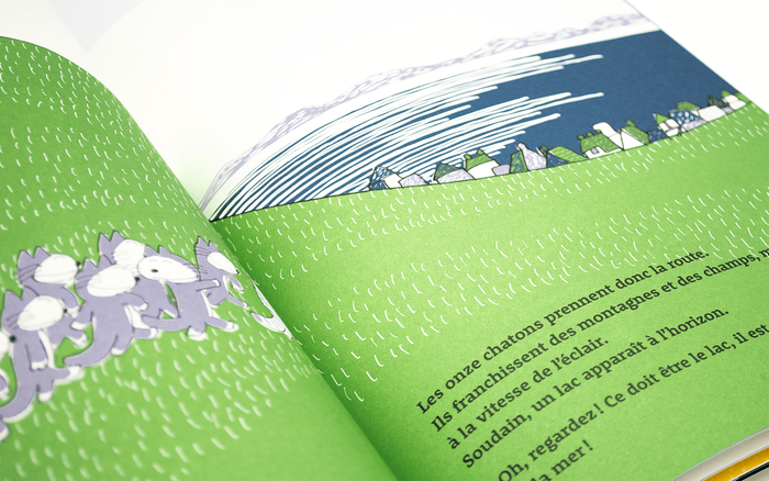 ONZE CHATONS ET UN POISSON — by Noboru Baba