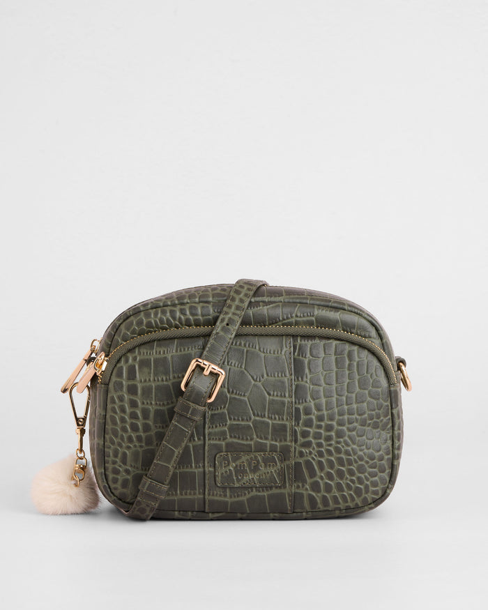 Original Bag Croc Herb Green & Accessories-Pom Pom London