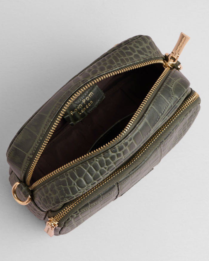 Original Bag Croc Herb Green & Accessories-Pom Pom London