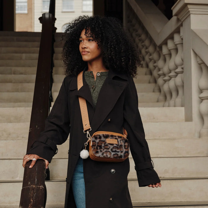 Original Bag Leopard Print Faux Fur Maple Bundle-Pom Pom London