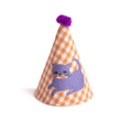PARTY HAT WITH SILK SCREEN PRINT OF LITTLE CAT — by La fée raille