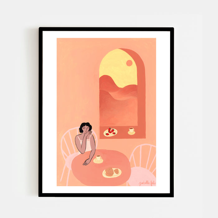 PETIT DÉJEUNER À LA FENÊTRE , 11" X 14" — by Isabelle Feliu