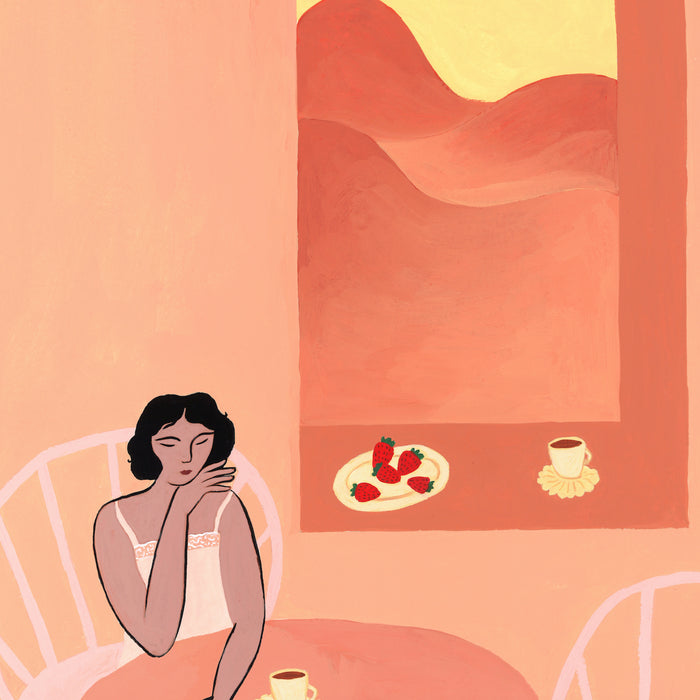 PETIT DÉJEUNER À LA FENÊTRE , 11" X 14" — by Isabelle Feliu