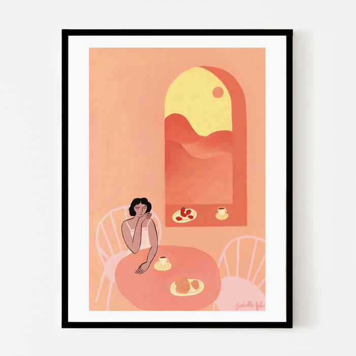 PETIT DÉJEUNER À LA FENÊTRE, 18" X 24" — by Isabelle Feliu