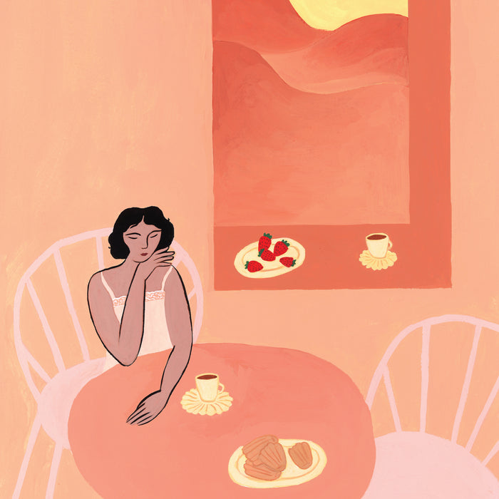 PETIT DÉJEUNER À LA FENÊTRE, 18" X 24" — by Isabelle Feliu