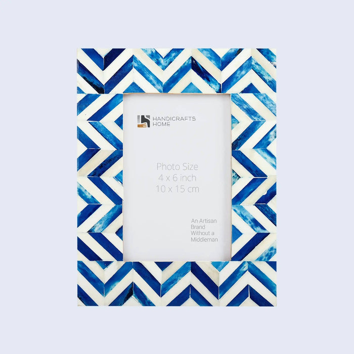 Picture Frame Zig Zag Herringbone, 4x6, 4 Colors: Blue