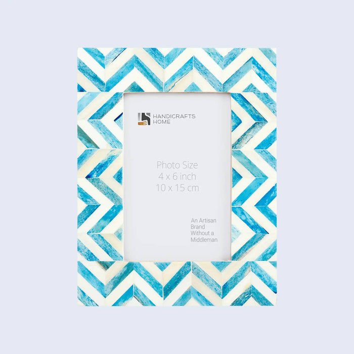 Picture Frame Zig Zag Herringbone, 4x6, 4 Colors: Blue