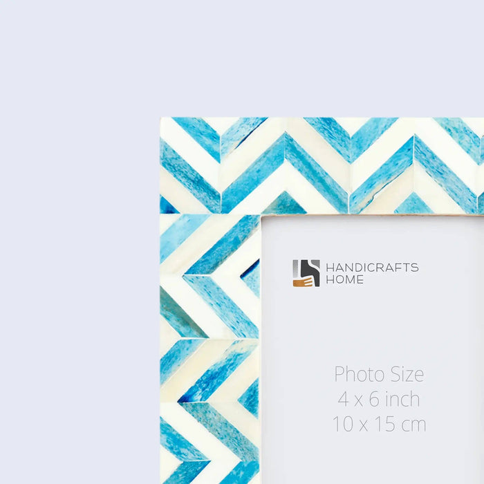 Picture Frame Zig Zag Herringbone, 4x6, 4 Colors: Blue