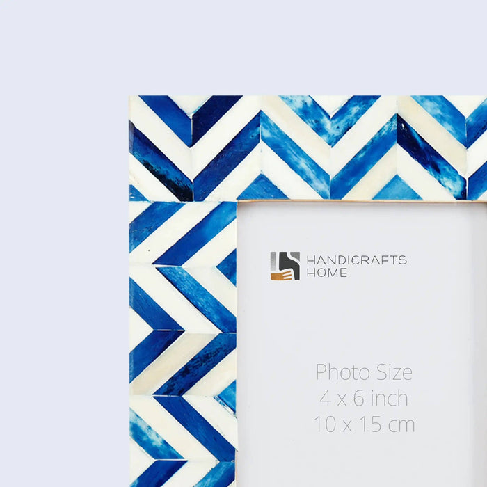 Picture Frame Zig Zag Herringbone, 4x6, 4 Colors: Blue