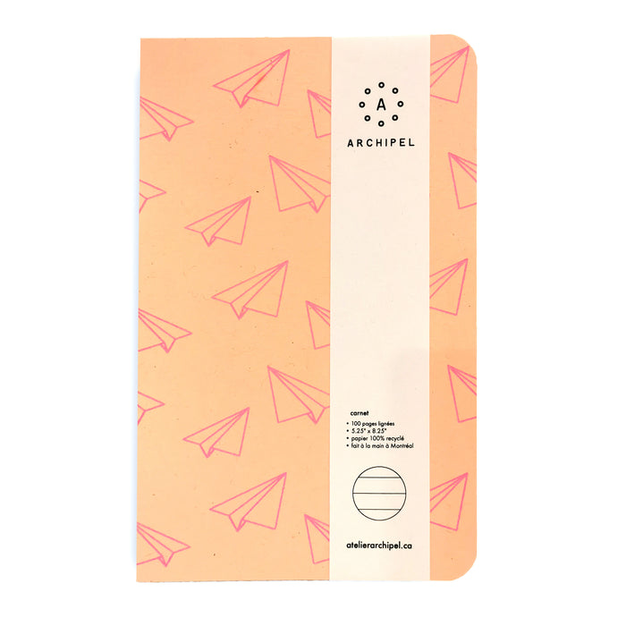 Peach and bright pink (RULED)
