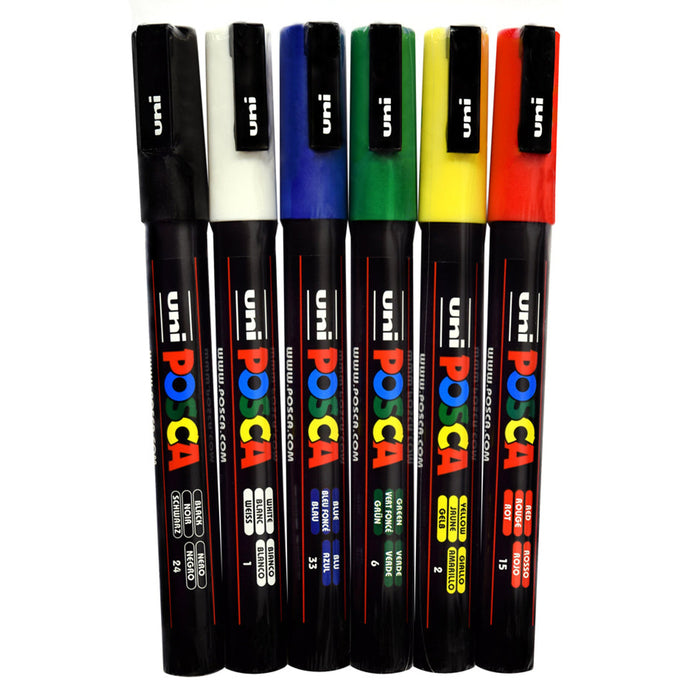 POSCA PC-3M — BASIC (SET OF 6) — by UNI Mitsubishi pencil