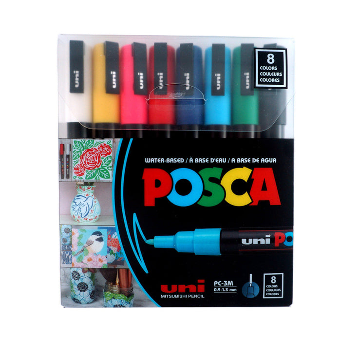 POSCA PC-3M — FINE SET (SET OF 8) — by UNI Mitsubishi pencil
