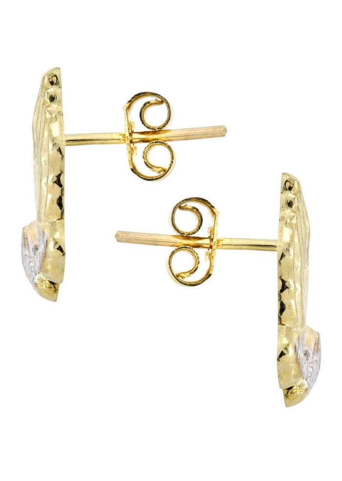 Praying Hands 10K Yellow Gold Studs | Appx. Diameter 0.5 Inches Gold Stud Earrings FROST NYC