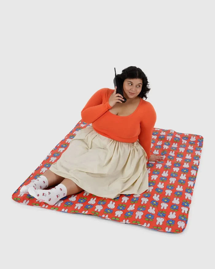 PUFFY PICNIC BLANKET (Flower Miffy) — by Baggu