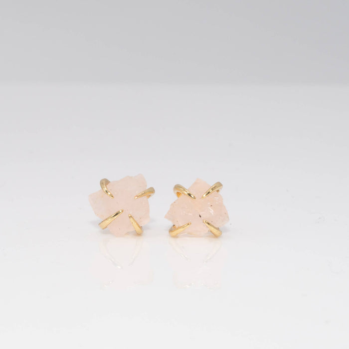 Raw Prong Earring: Aquamarine