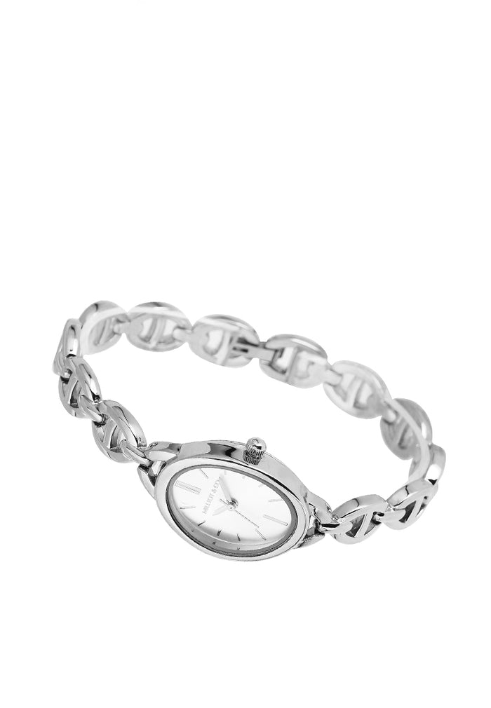 Rebecca Classic Bracelet Analog  Watch with Bracelet Set (Silver)