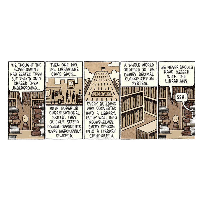 REVENGE OF THE LIBRARIANS — by Tom Gauld