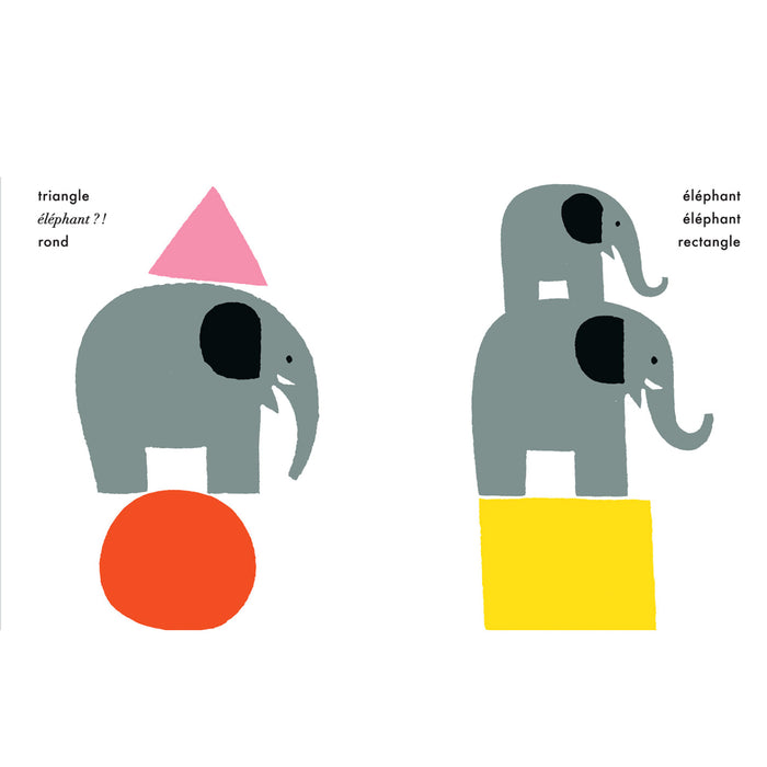 ROND, TRIANGLE, ÉLÉPHANT : UN LIVRE PLEIN DE FORMES ET DE SURPRISES — by Kenji Oikawa and Mayuko Takeuchi