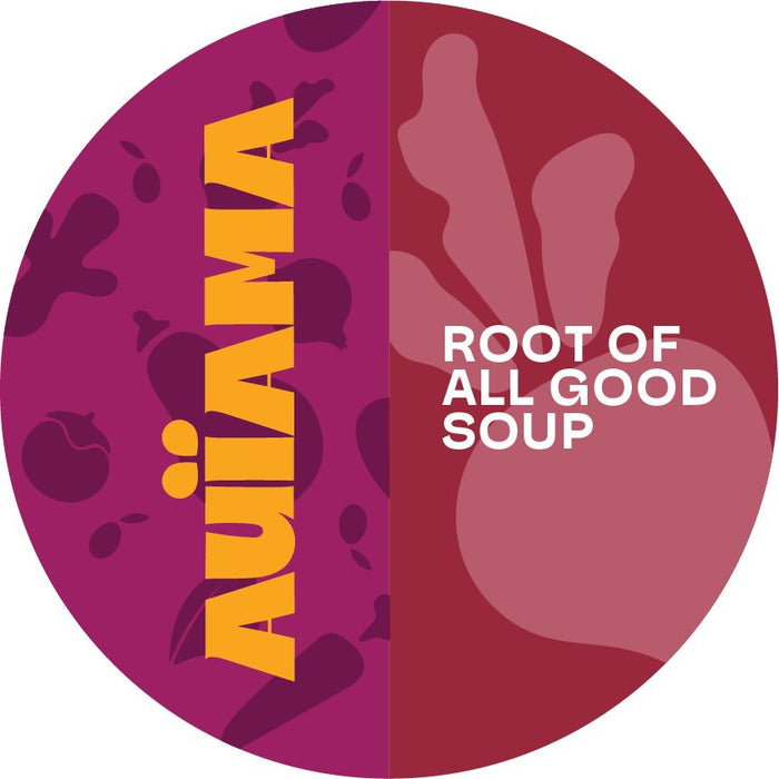 Auïama Root of All Good Soup container — organic root vegetables, vegan and gluten-free