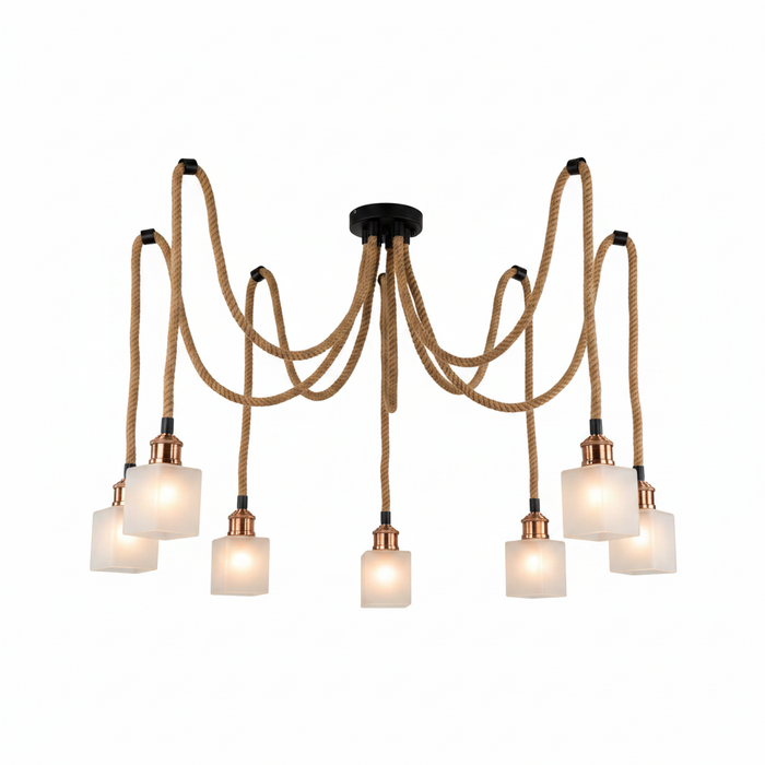Rope Texture Dining Lamp 5019 FD-DZ8/60 – Artisan Rope-Finish Dining Pendant for Dining Rooms | Warm Ambient Textured Dining Table Light