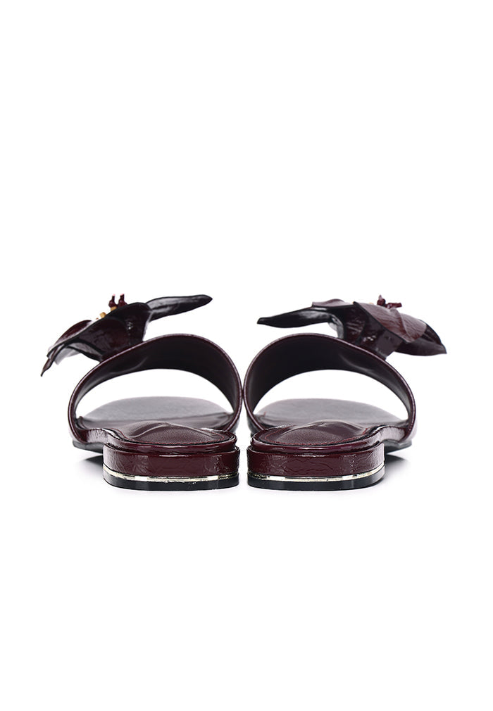 Rowan Floral Sandals (Burgundy)