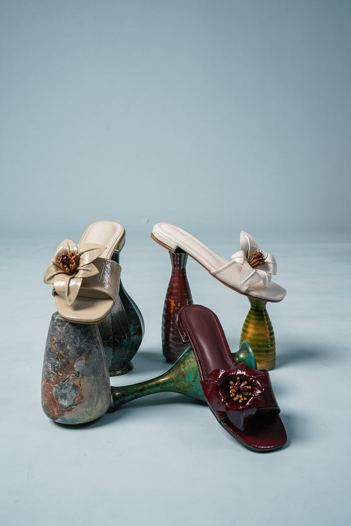 Rowan Floral Sandals (Burgundy)