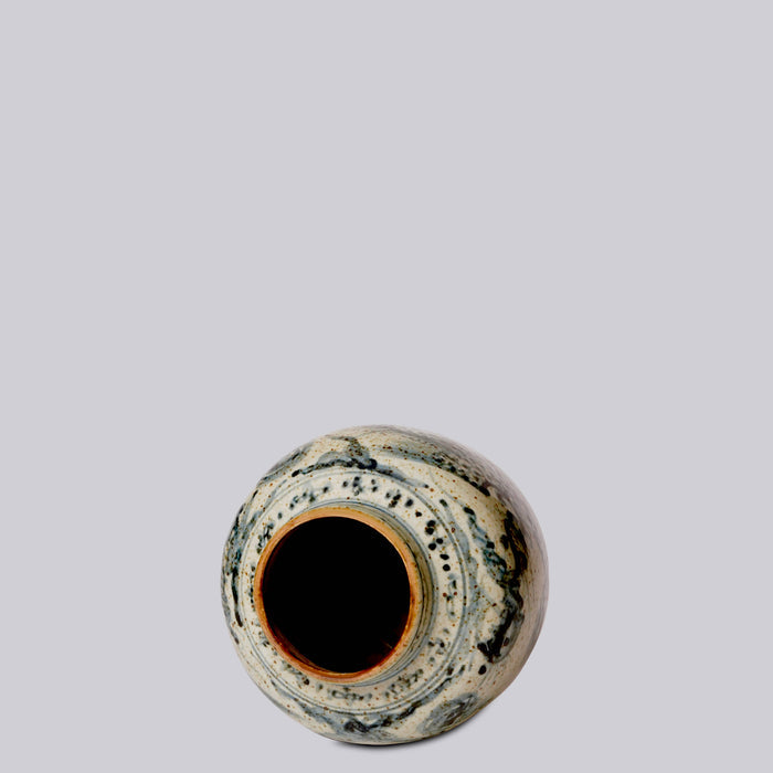 Rustic Porcelain Phoenix Small Round Vase