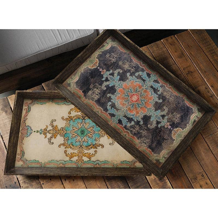 S/2 25x15x2" Trays - Multi-colors