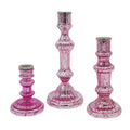 S/3 Luminary Treasures Candle Holders - Pink